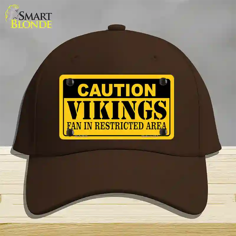 Caution Vikings Novelty License Plate Hat Cotton / Dark Brown