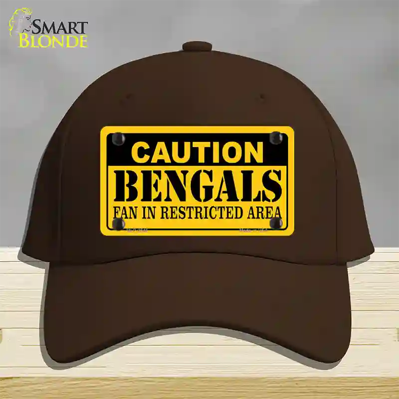 Caution Bengals Novelty License Plate Hat Cotton / Dark Brown