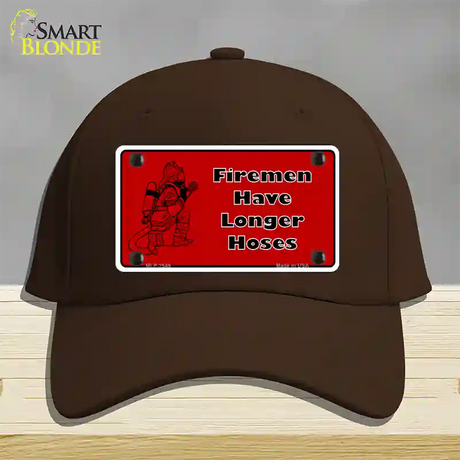 Fireman Have Longer Hoses Novelty License Plate Hat Cotton / Dark Brown