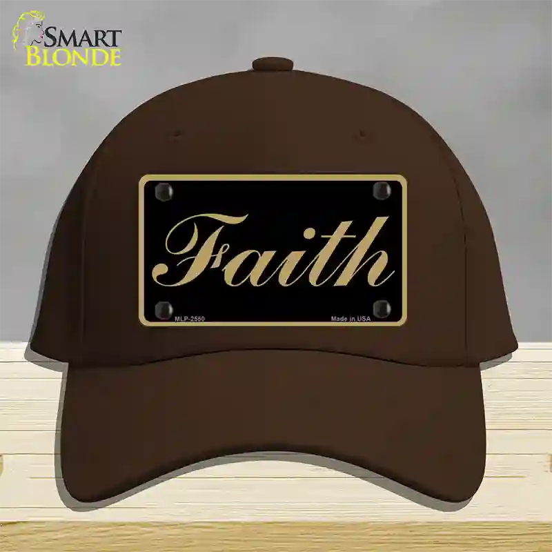 Faith Novelty License Plate Hat Cotton / Dark Brown