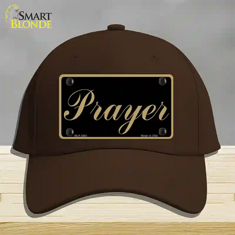 Prayer Novelty License Plate Hat Cotton / Dark Brown