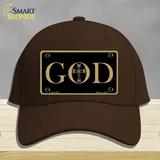 God Novelty License Plate Hat Cotton / Dark Brown