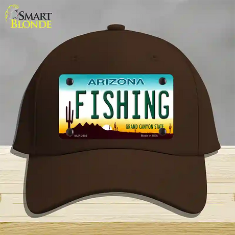 Fishing Arizona Novelty License Plate Hat Cotton / Dark Brown