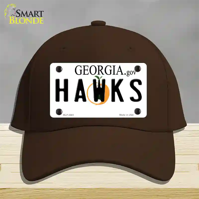 Hawks Georgia State Novelty License Plate Hat Cotton / Dark Brown