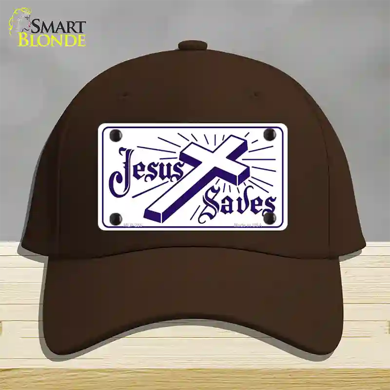 Jesus Saves Novelty License Plate Hat Cotton / Dark Brown