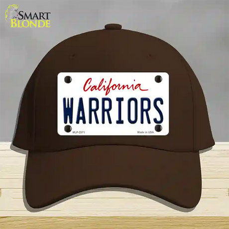 Warriors California State Novelty License Plate Hat Cotton / Dark Brown