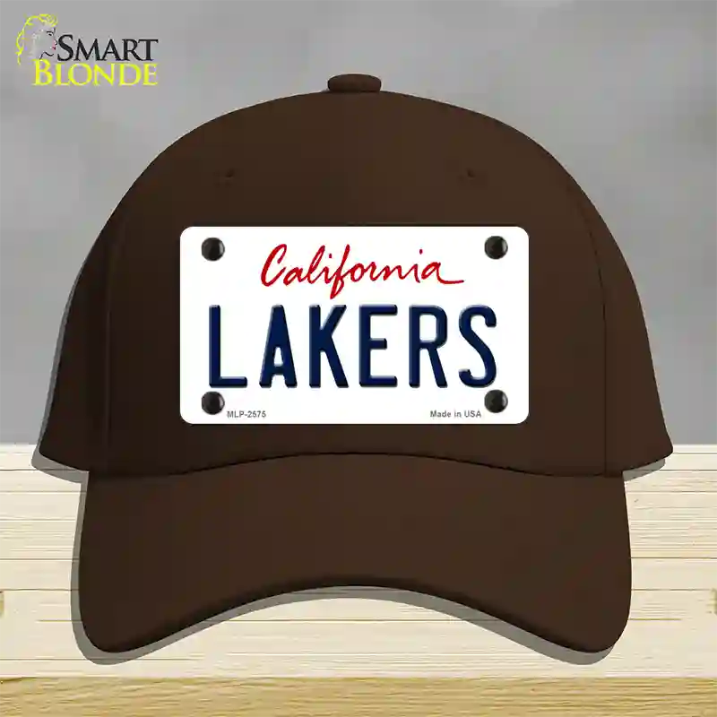 Lakers California State Novelty License Plate Hat Cotton / Dark Brown