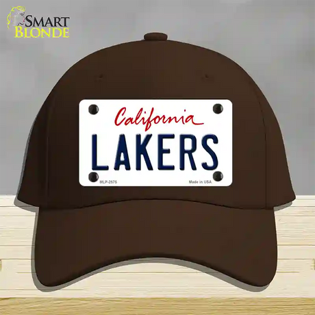 Lakers California State Novelty License Plate Hat Cotton / Dark Brown