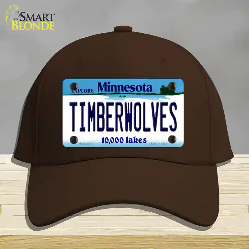 Timberwolves Minnesota State Novelty License Plate Hat Cotton / Dark Brown