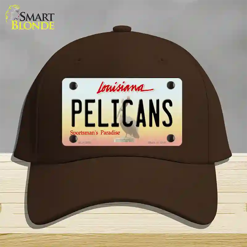 Pelicans Louisiana State Novelty License Plate Hat Cotton / Dark Brown