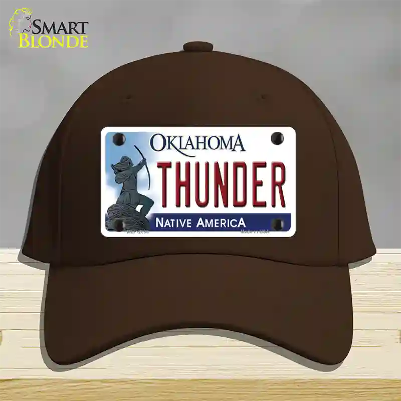 Thunder Oklahoma State Novelty License Plate Hat Cotton / Dark Brown