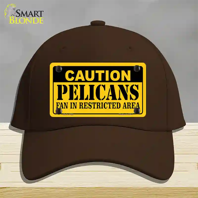 Caution Pelicans Fan Novelty License Plate Hat Cotton / Dark Brown