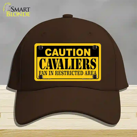 Caution Cavaliers Fan Novelty License Plate Hat Cotton / Dark Brown