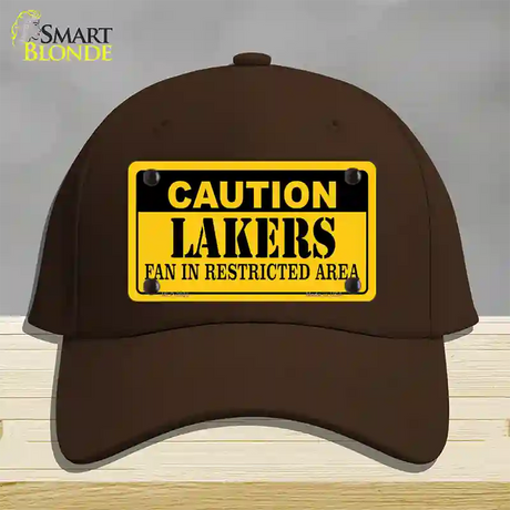 Caution Lakers Fan Novelty License Plate Hat Cotton / Dark Brown