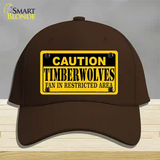 Caution Timberwolves Fan Novelty License Plate Hat Cotton / Dark Brown