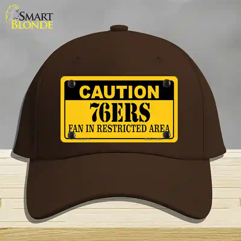 Caution 76ers Fan Novelty License Plate Hat Cotton / Dark Brown