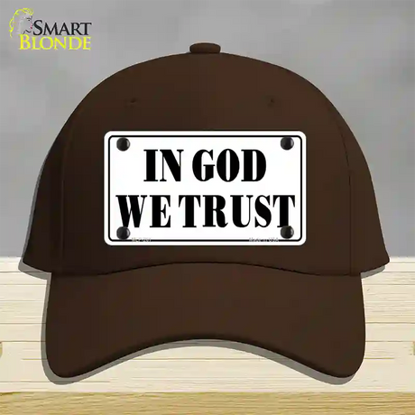 In God We Trust Novelty License Plate Hat Cotton / Dark Brown