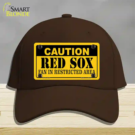 Caution Red Sox Fan Novelty License Plate Hat Cotton / Dark Brown