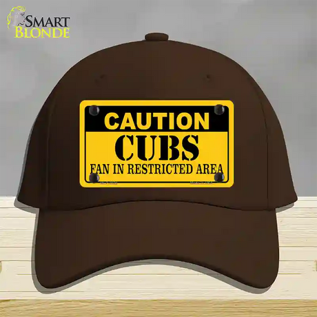 Caution Cubs Fan Novelty License Plate Hat Cotton / Dark Brown