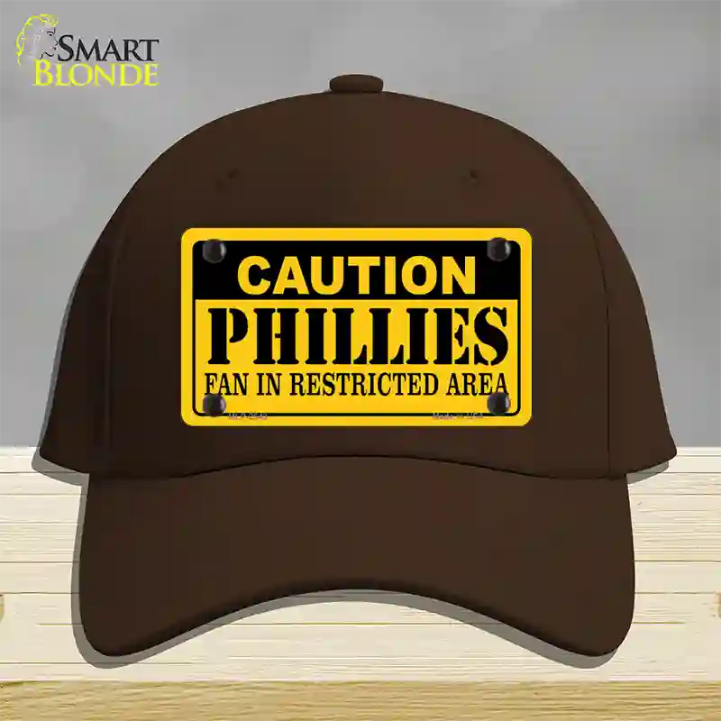 Caution Phillies Fan Novelty License Plate Hat Cotton / Dark Brown