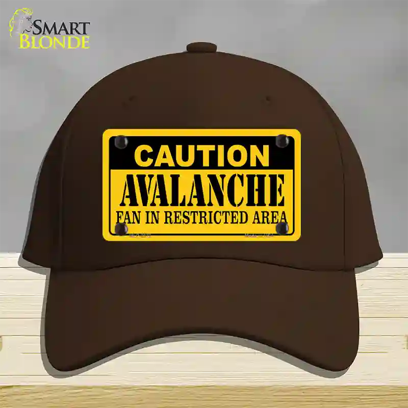 Caution Avalanche Novelty License Plate Hat Cotton / Dark Brown