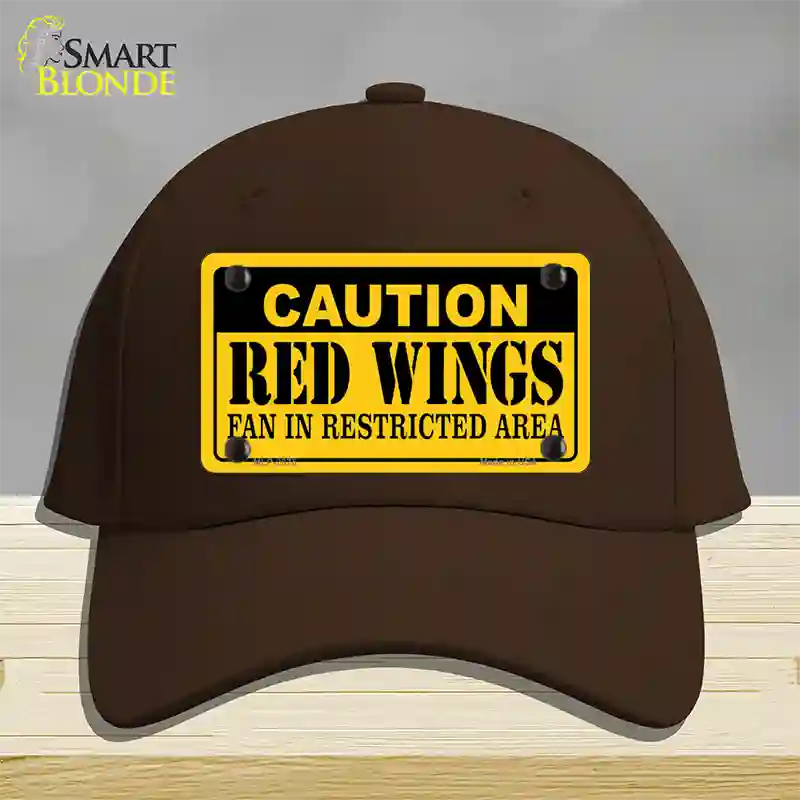 Caution Red Wings Novelty License Plate Hat Cotton / Dark Brown