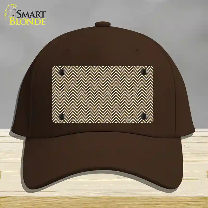 Brown White Chevron Novelty License Plate Hat Cotton / Dark Brown