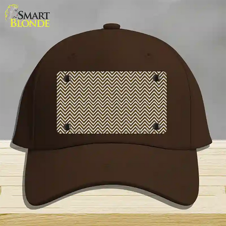 Brown White Chevron Novelty License Plate Hat Cotton / Dark Brown