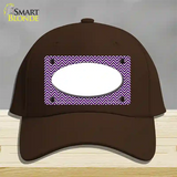 Purple White Chevon White Center Oval Novelty License Plate Hat Cotton / Dark Brown