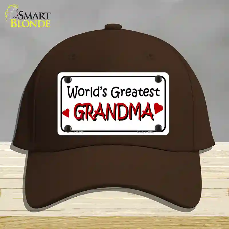 Worlds Greatest Grandma Novelty License Plate Hat Cotton / Dark Brown