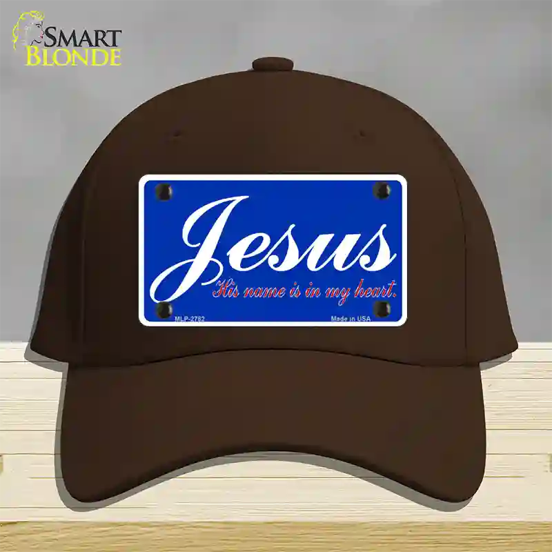 Jesus Blue Novelty License Plate Hat Cotton / Dark Brown