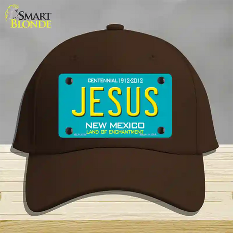 Jesus New Mexico Teal Novelty License Plate Hat Cotton / Dark Brown