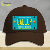 Gallup New Mexico Teal Novelty License Plate Hat Cotton / Dark Brown