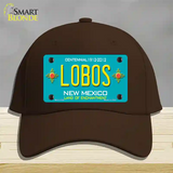 Lobos New Mexico Teal Novelty License Plate Hat Cotton / Dark Brown