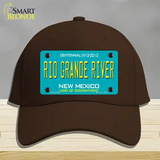 Rio Grande River New Mexico Teal Novelty License Plate Hat Cotton / Dark Brown