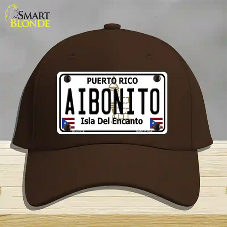 Aibonito Puerto Rico Novelty License Plate Hat Cotton / Dark Brown