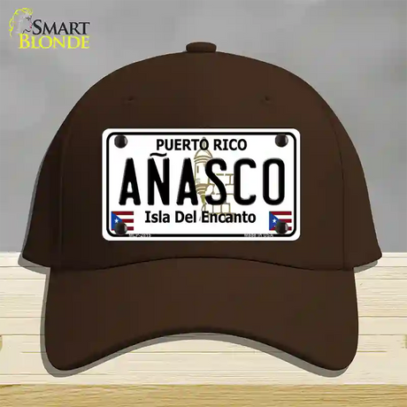 Anasco Puerto Rico Novelty License Plate Hat Cotton / Dark Brown