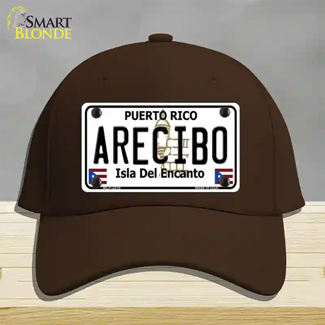 Arecibo Puerto Rico Novelty License Plate Hat Cotton / Dark Brown