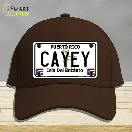 Cayey Puerto Rico Novelty License Plate Hat Cotton / Dark Brown