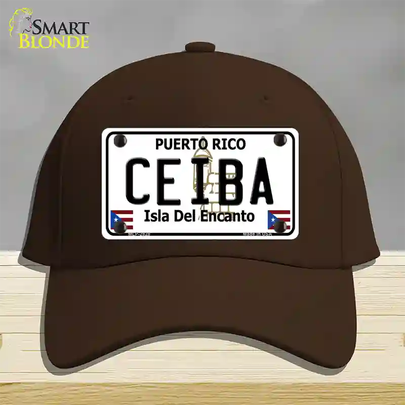 Ceiba Novelty License Plate Hat Cotton / Dark Brown