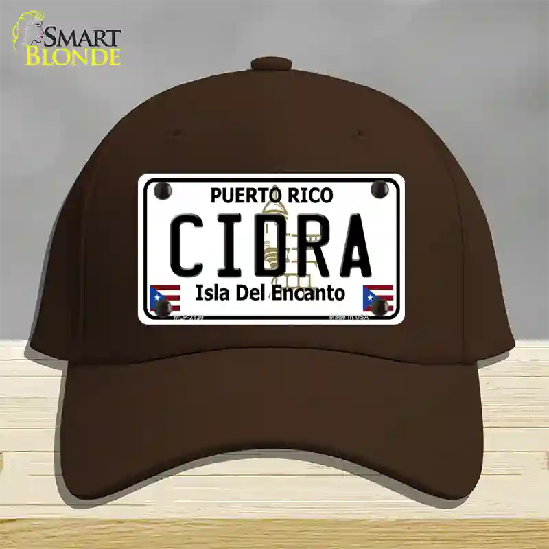 Cidra Novelty License Plate Hat Cotton / Dark Brown