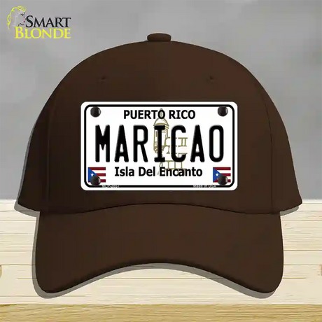 Maricao Puerto Rico Novelty License Plate Hat Cotton / Dark Brown