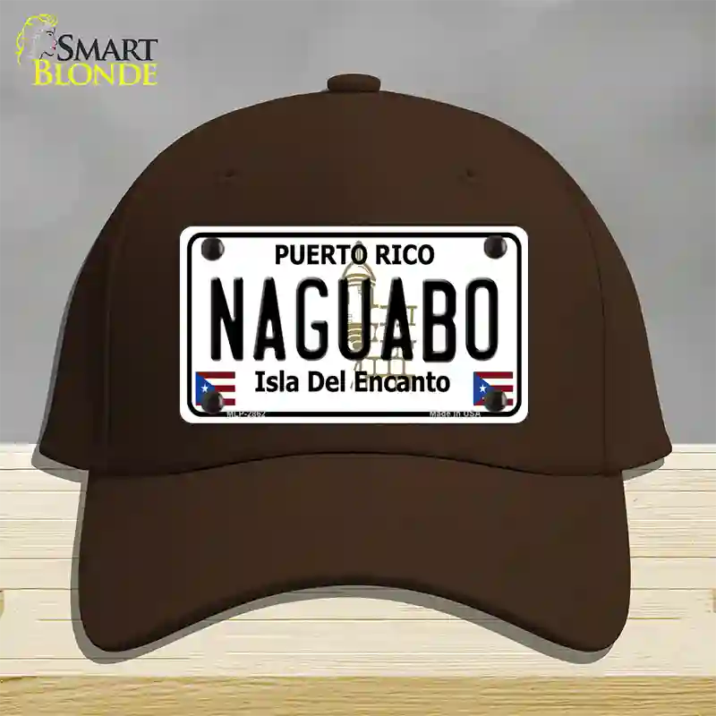 Naguabo Puerto Rico Novelty License Plate Hat Cotton / Dark Brown