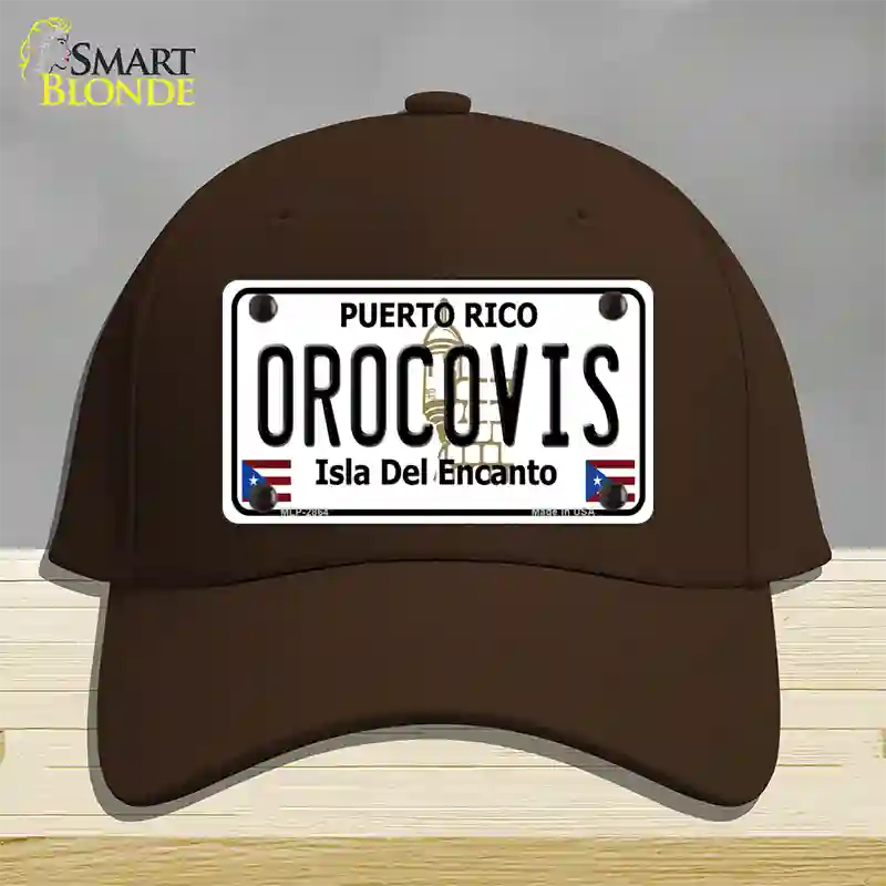 Orocovis Puerto Rico Novelty License Plate Hat Cotton / Dark Brown