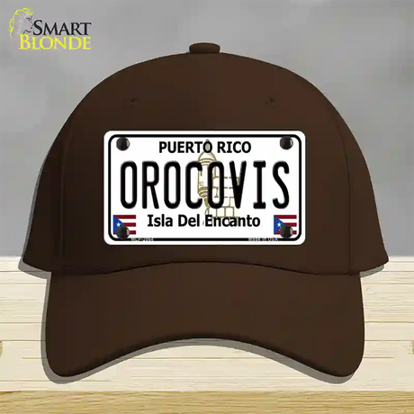 Orocovis Puerto Rico Novelty License Plate Hat Cotton / Dark Brown