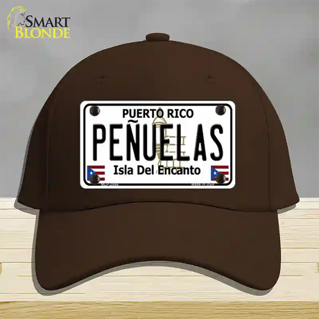 Penuelas Puerto Rico Novelty License Plate Hat Cotton / Dark Brown