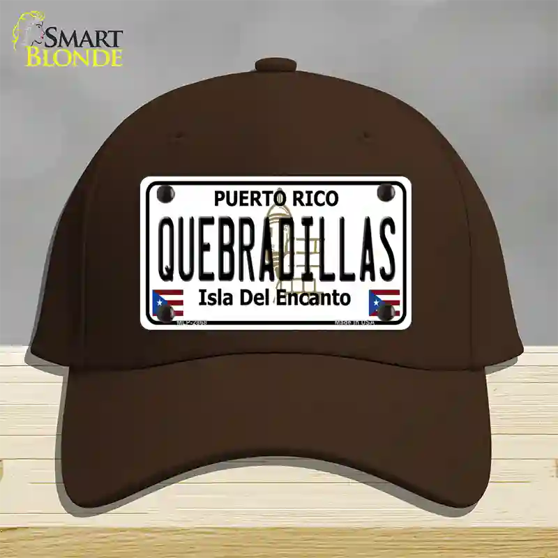 Quebradillas Puerto Rico Novelty License Plate Hat Cotton / Dark Brown