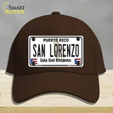 San Lorenzo Puerto Rico Novelty License Plate Hat Cotton / Dark Brown