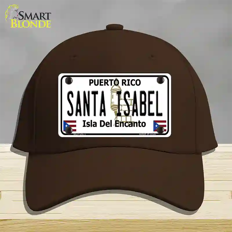 Santa Isabel Puerto Rico Novelty License Plate Hat Cotton / Dark Brown