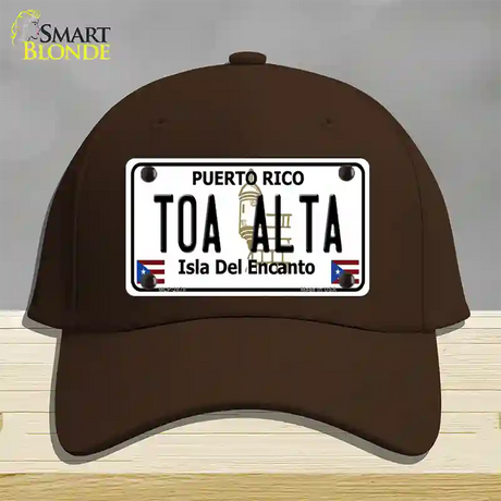 Toa Alta Puerto Rico Novelty License Plate Hat Cotton / Dark Brown